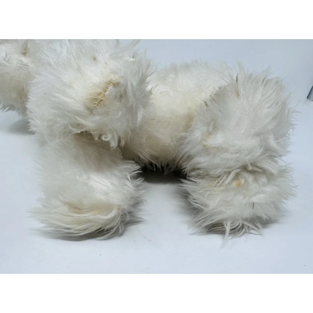Vintage Character Novelty Co Fox Terrier Plush Dog Red Ribbon Collar 12 inches